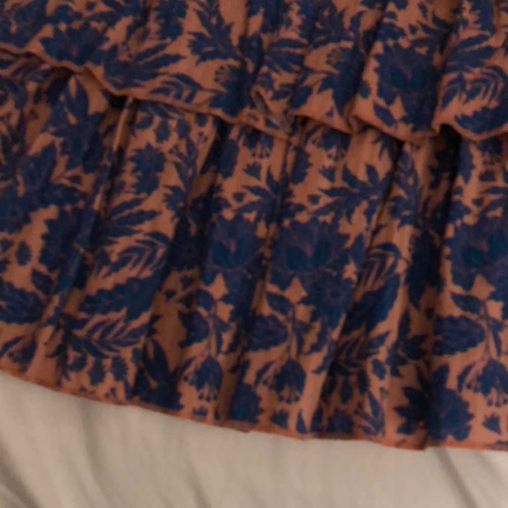 Floral Blue and Tan Skirt, girl’s M
